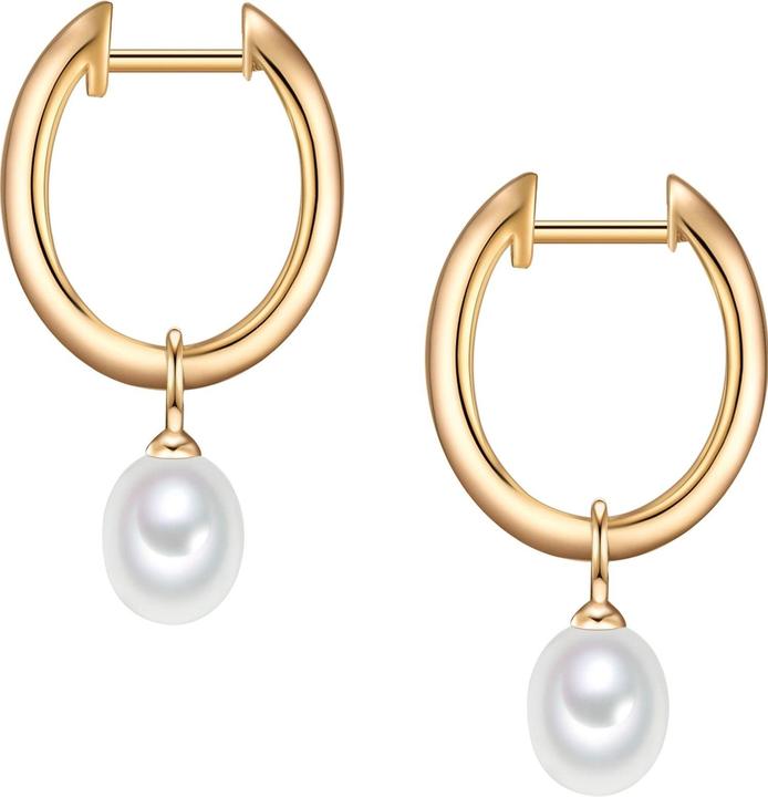 Immagine prodotto Valero Pearls Donna Argento Cubic Zirconia Perla d'acqua dolce coltivata Oro giallo - 11904 (Argento)