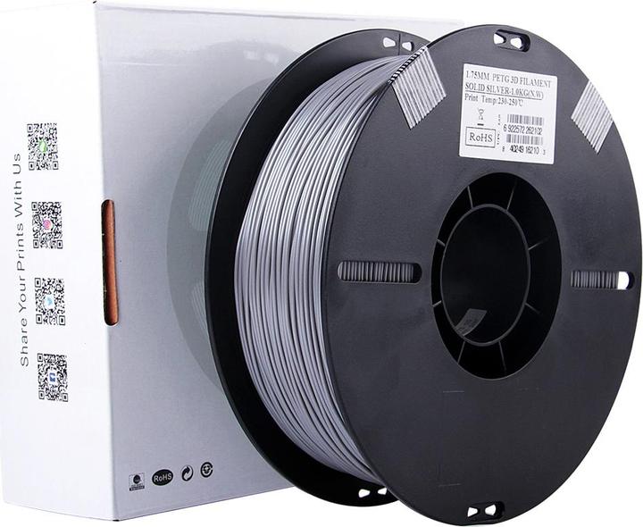 Image du produit eSUN PETG 1,75mm Solid Silver 1kg Filament 3D (PETG, 1.75 mm, 1000 g, Argent)