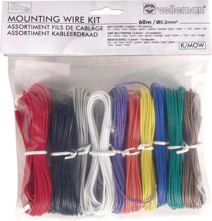 Productafbeelding Velleman Montagedraadset - 10 kleuren - 60M (60 m)
