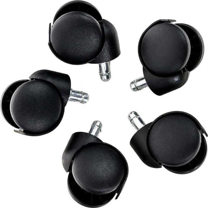 Actual product image CLP Pack of 5 plastic floor castors, black