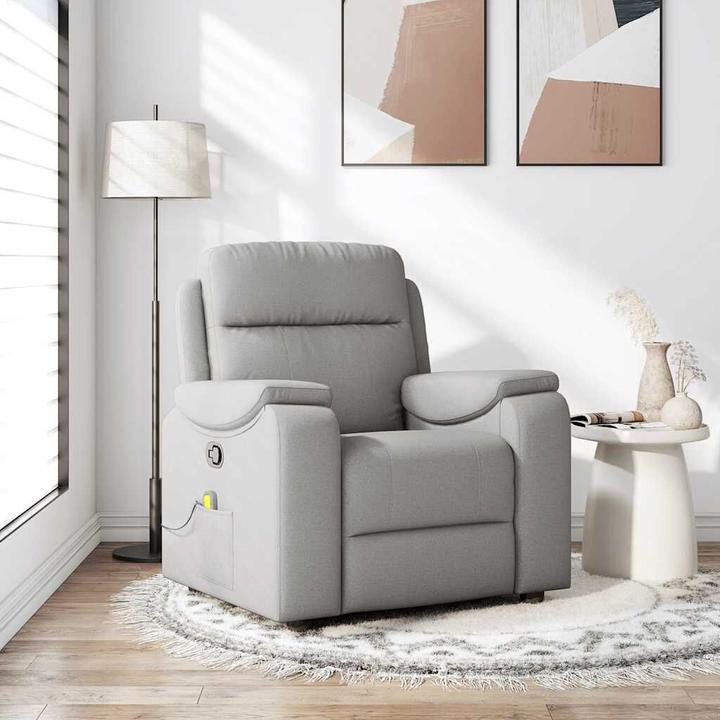 Immagine prodotto VidaXL Poltrona massaggiante in tessuto cloud grey poltrona TV massaggiante
