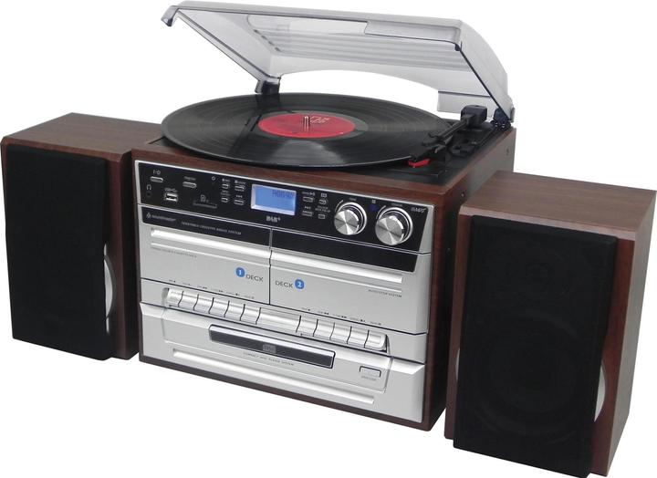Soundmaster MCD5550D (Lettore CD, Nastro adesivo, Giradischi, Bluetooth, 2x 2,5 W)