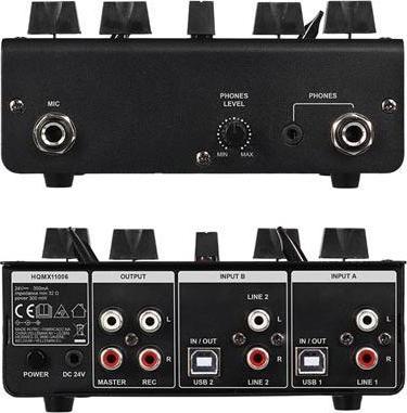 Immagine prodotto HQ Power Mixer A 2 Canali Con 2 Ingressi USB (Mixer da studio e live)