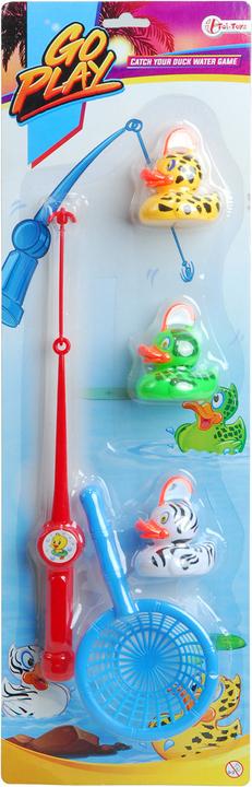 Image du produit Toi-Toys Jeu de pêche avec canards canne à pêche 35 cm, filet, 3 canards magnétiques, 3 ans
