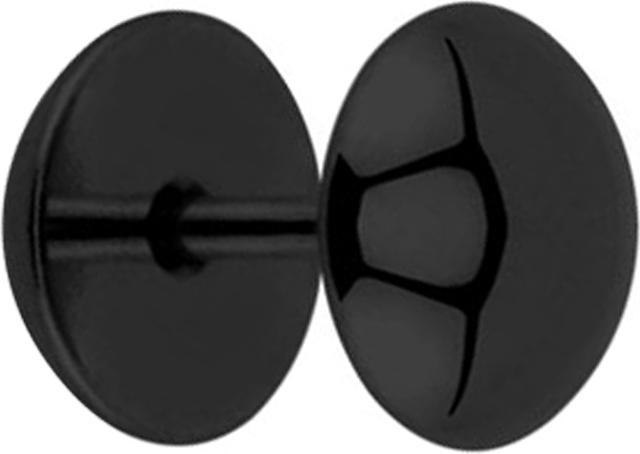 Star Piercing Fake Plug Halbkugel schwarz (ohne Messing, Chirurgenstahl 316L)