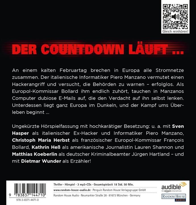 Produktbild Blackout. Das ungekürzte Hörspiel (Marc Elsberg, Deutsch)