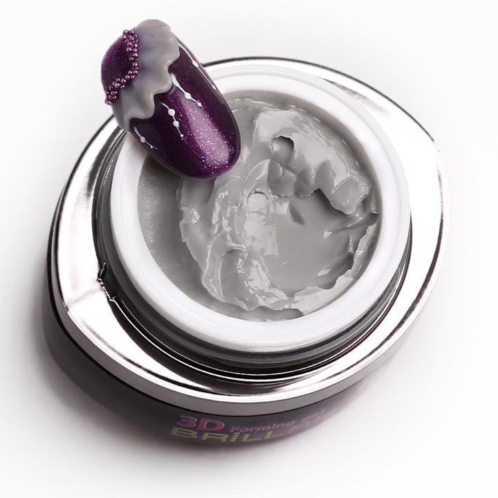 Immagine prodotto BrillBird Gel formatore 3D grigio - 3ml (Grigio, Smalto per unghie effetto gel)