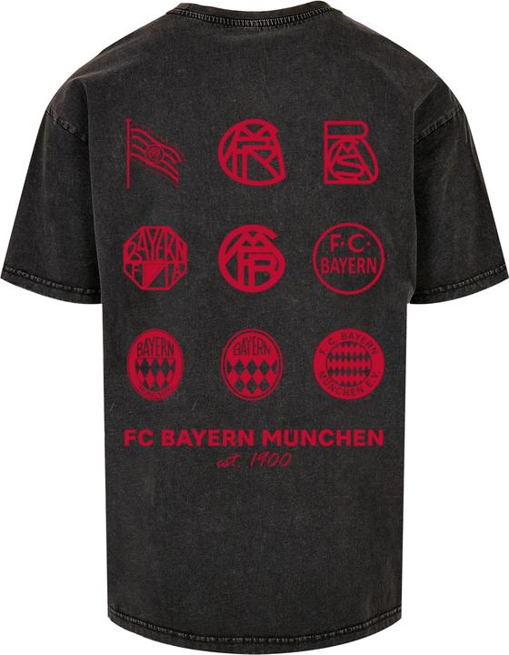 Image du produit FC Bayern München Logo History Red Acid Washed Heavy Oversize Tee - 118295 (L)