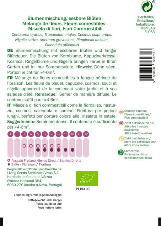 Produktbild Living Seeds Blumenmischung, essbare Blüten (Blumenzwiebel)