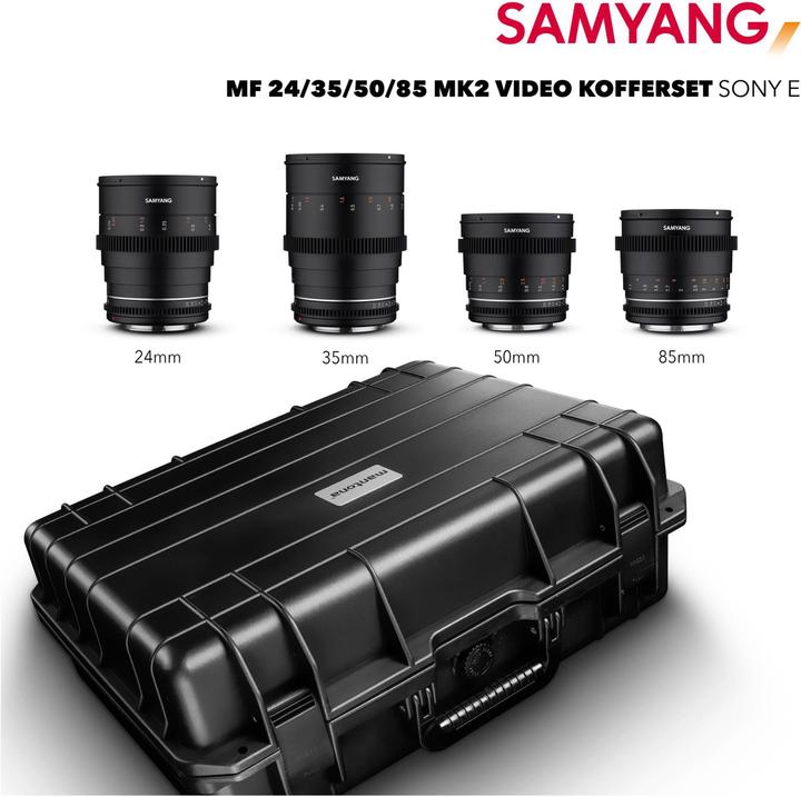 Produktbild Samyang MF 24/35/50/85 MK2 VDSLR Kofferset Sony E (Sony E, Vollformat)