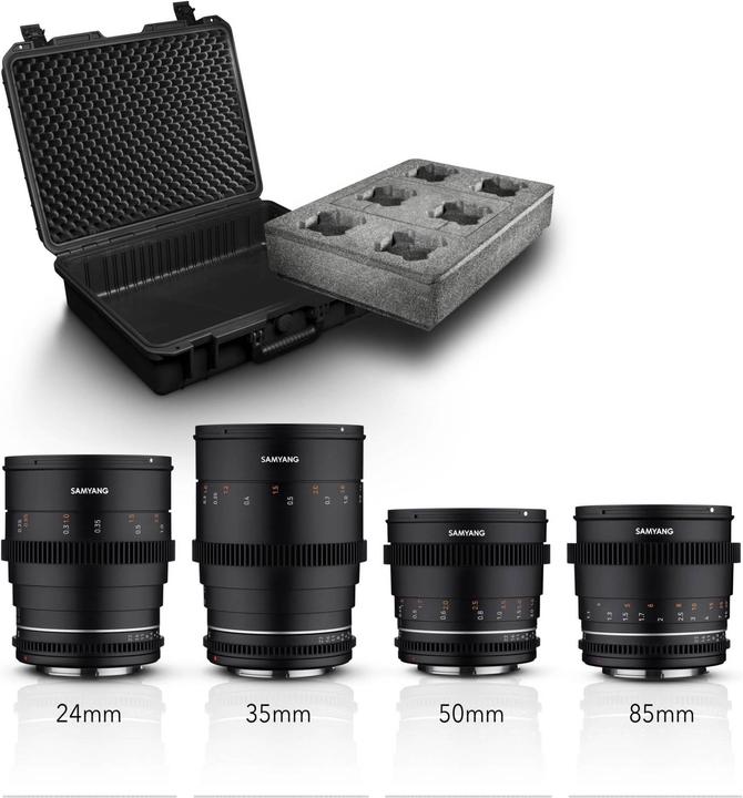 Produktbild Samyang MF 24/35/50/85 MK2 VDSLR Kofferset Sony E (Sony E, Vollformat)