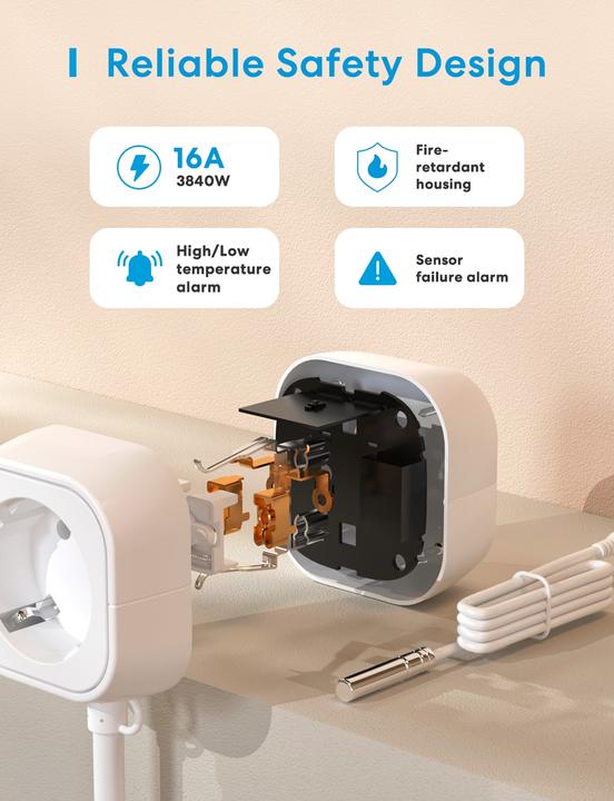 Productafbeelding Meross SMART HOME WI-FI THERMOSTAT/HEAT.&COOLING MTS200BHK
