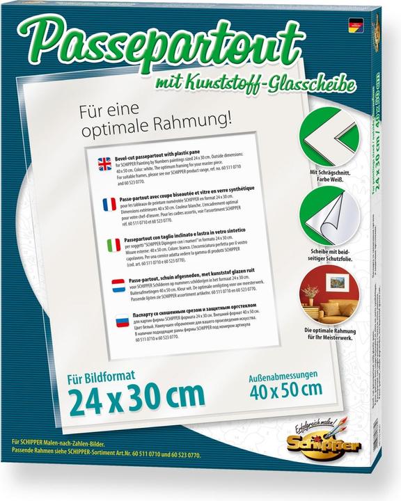 Schipper 605320835 Malen nach Zahlen - Passepartout für das Bildformat 24 x 30 cm mit Kunststoff-Gla (24 x 30 cm)