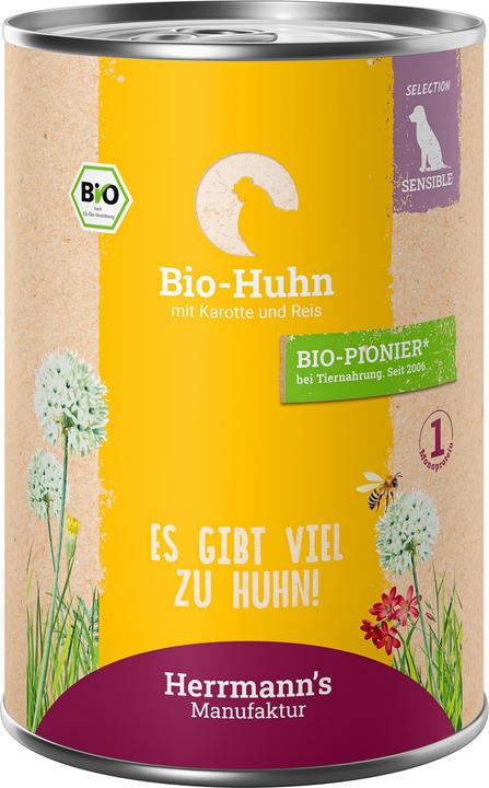 Produktbild Herrmanns Huhn mit Karotte und Reis (Adult, 6 Stk., 400 g)