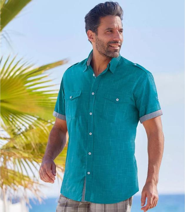 Immagine prodotto Atlas For Men Camicia estiva Yachting Sail Coast in popeline (3XL)
