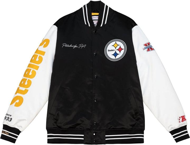 Mitchell & Ness M&N Varsity Satin Jacke - NFL Pittsburgh Steelers - S (S)