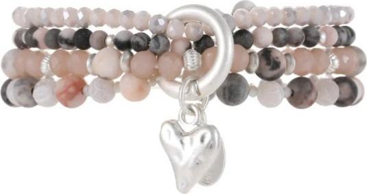 Andreani Armband aus echtem Jaspis und Achat mit Herzanhänger breit von