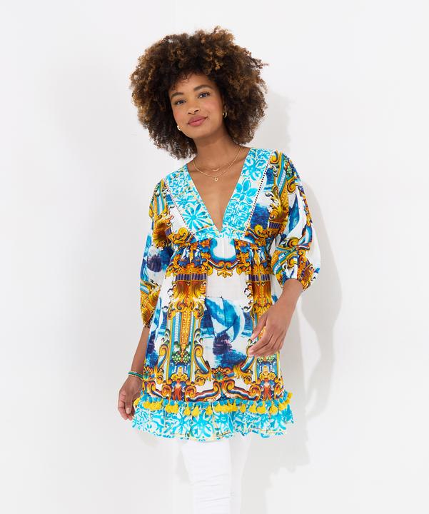 Actual product image Joe Browns Ship Print Pom-Pom Trim Tunic