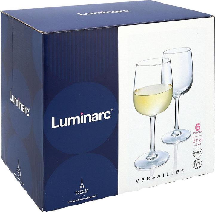 Actual product image Luminarc Versailles (27.50 cl, 6 Glasses, Red wine glasses, White wine glasses)