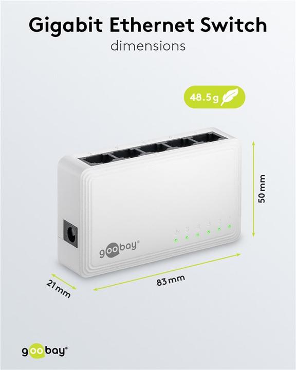 Produktbild Goobay 5-Port Gigabit Ethernet Netzwerk-Switch (5 Ports)