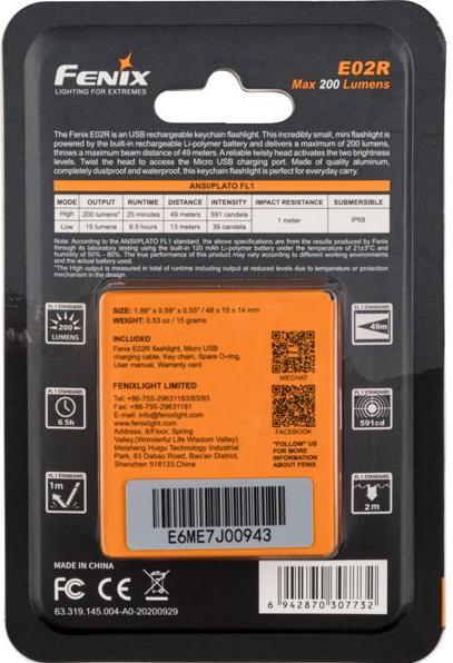 Immagine prodotto Fenix E02R (4.80 cm, 200 lm)