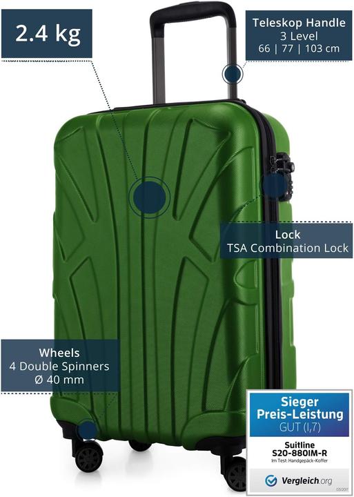Immagine prodotto Suitline Handgepäck Hartschalen-Koffer (34 l, Bagaglio a mano (fino a 50 litri))