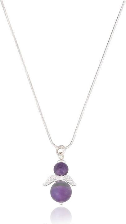 Andreani Halskette mit kleinem Engelanhänger aus echtem Amethyst