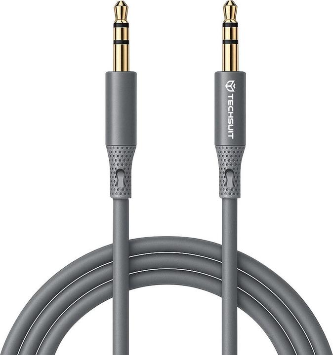 Produktbild Techsuit - Premium Cable Adapter SoundFleX (AC3) - 3.5mm to Jack, Hi-Fi Quality, Silica Gel - Gray (Kamera Konverter)