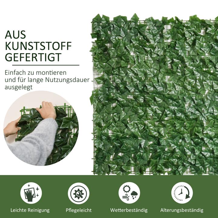 Immagine prodotto Swisshandel24 Siepe artificiale Siepe di privacy Piante Siepe Decorazione murale Verde scuro 300 x 100 cm (300 cm)