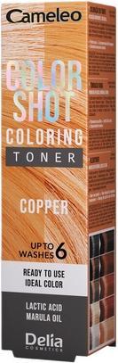 Delia Cosmetics Cameleo Color Shot Copper Hair Toner Gentle Color Touch Lasts up to 6 Washes Color Refreshment Marul (Copper red)