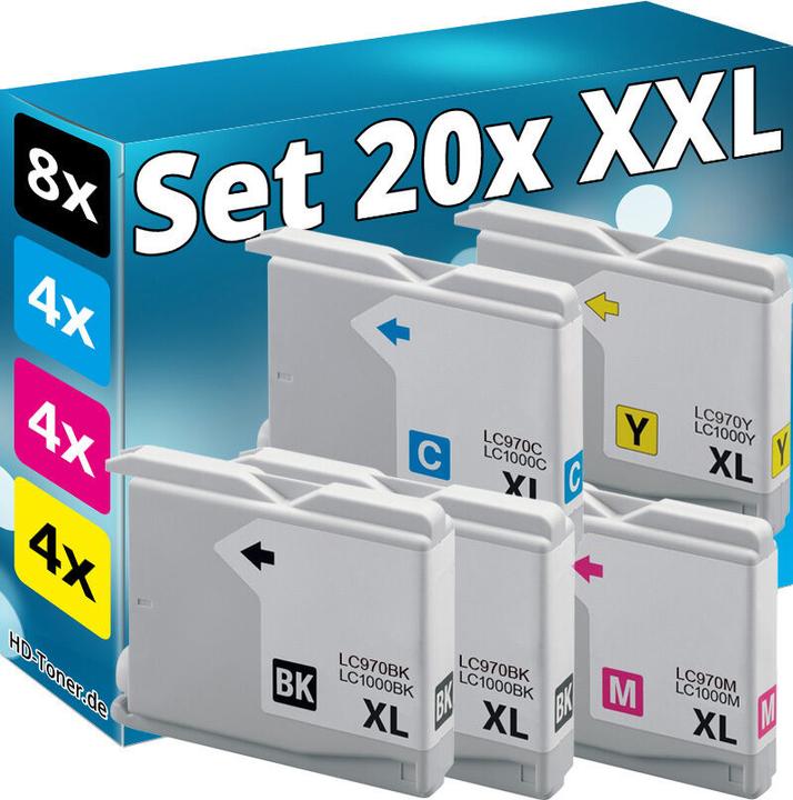 Produktbild Druckfuxx 20x PATRONEN kompatibel BROTHER LC1000 DCP 130C 330C 350C 357C 540cn 5