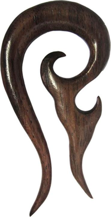 Immagine prodotto Star Piercing Fiamma a spirale con peso all'orecchio in legno di sonowood (senza ottone)