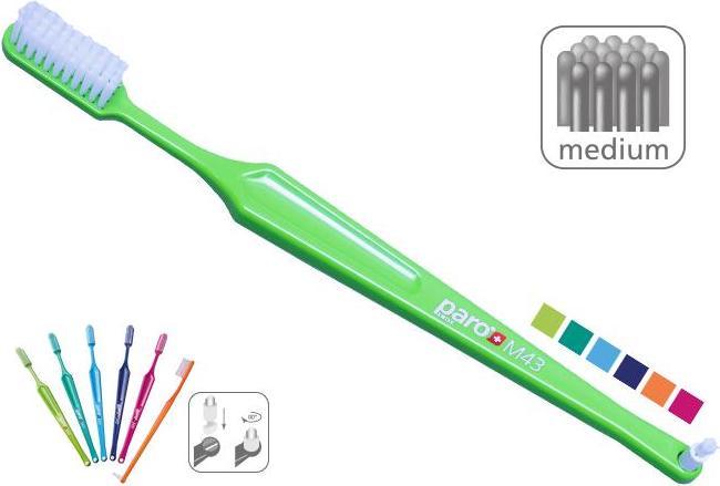 Actual product image Paro Toothbrush M43 medium 4-row with Interspace (Medium, 1 x)