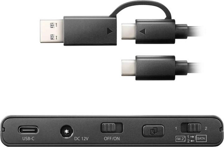 Actual product image Axagon ADSA-CC USB-C - NVMe M.2 SSD & SATA 2.5"/3.5" SSD/HDD CLONE MASTER (M.2 2280, M.2 2260)
