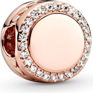 Pandora Gravierbarer Knopf Charm (Metall, rosevergoldet)