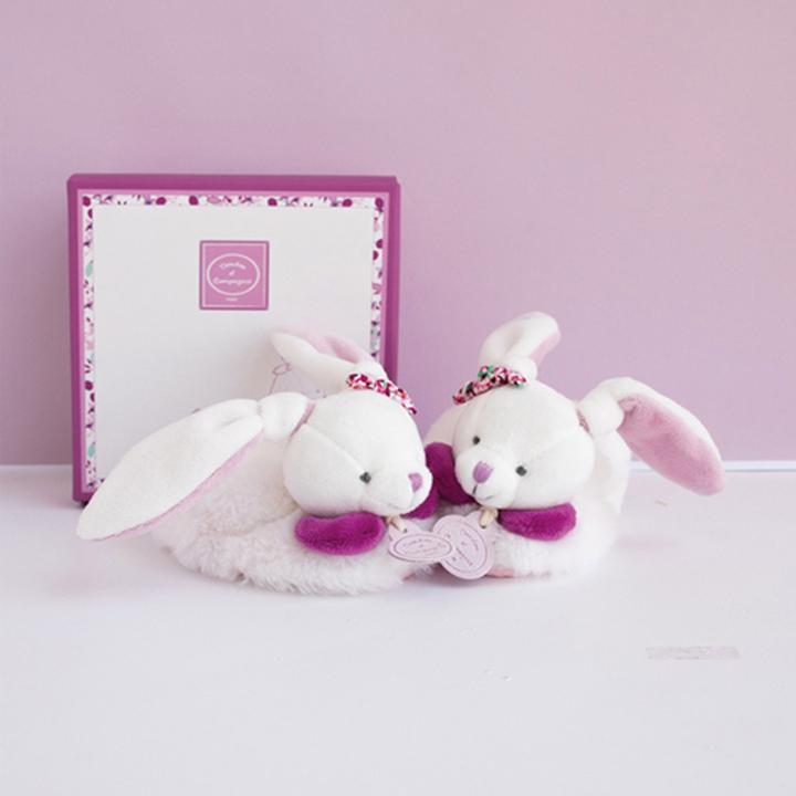 Productafbeelding Doudou et Compagnie Cherry Konijn Footies met Rammelaar 6-12M