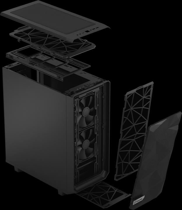 Actual product image Fractal Meshify 2 Compact Black Solid (mATX, Mini-ITX, ATX)