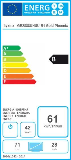 Label énergétique iiyama G-Master GB2888UHSU-B1 (3840 x 2160 pixels, 28")