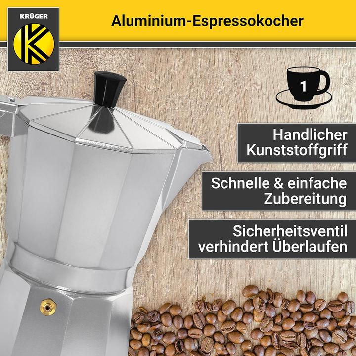 Produktbild Krüger Espressokocher mit Sicherheitsventil (1 Tasse) (1 T.)
