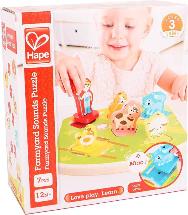 Actual product image Hape Farm noise puzzle (6 pieces)