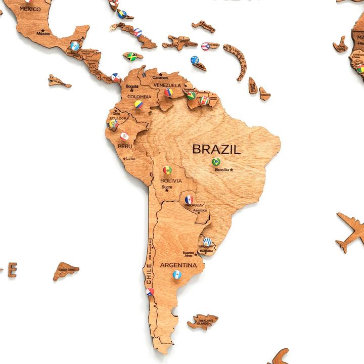 Image du produit Enjoy The Wood Carte du monde en 3D (120 x 200 cm)