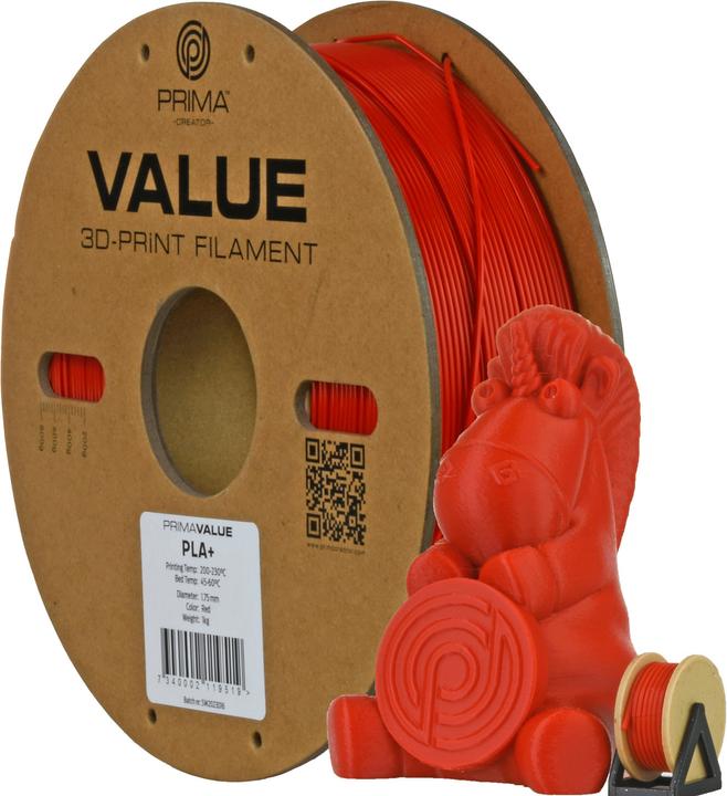 Image du produit Prima Creator PrimaValue PLA+ (PLA, 1.75 mm, 1.32 g, Rouge)