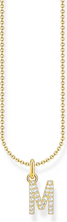Image du produit Thomas Sabo Chaîne avec pendentif lettre M doré (Or jaune 750 plaqué or, Argent sterling 925, 38 - 45 cm)