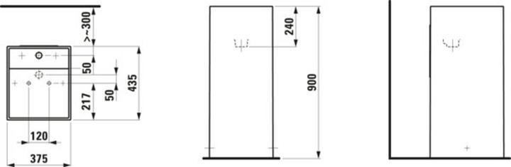 Image du produit Laufen Plan de toilette KARTELL 375x435x900mm libre o ÜL 2 HL-A noir (950 mm, 420 mm)