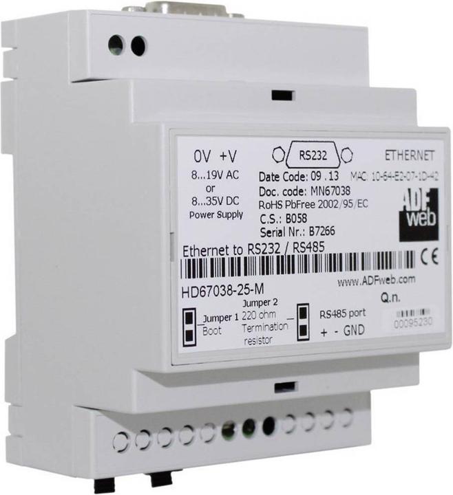 Image du produit Wachendorff Adaptateur convertisseur Ethernet vers RS232 / RS485