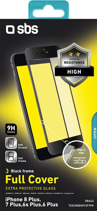 Actual product image SBS Full Cover Glass Screen Protector for iPhone 8 Plus/7 Plus/6s Plus/6 Plus (1 Piece, Apple iPhone 8 Plus)