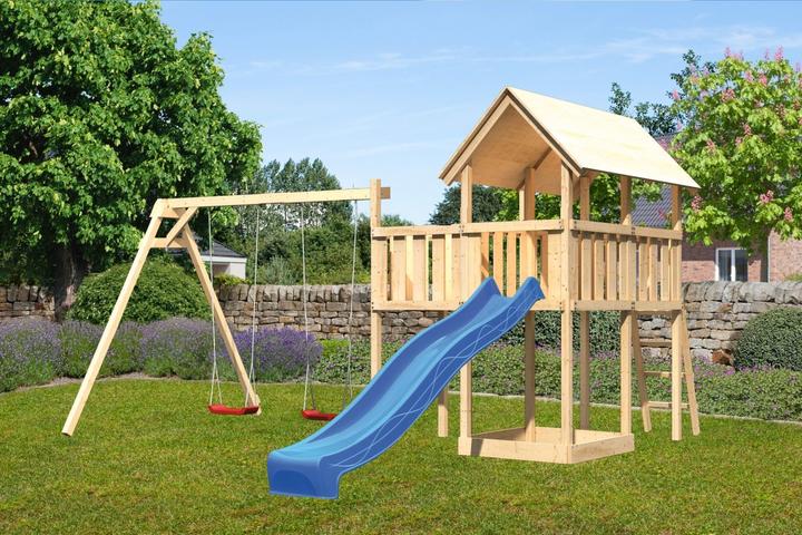 Produktbild Karibu Spielturm Danny mit Rutsche und Doppelschaukel