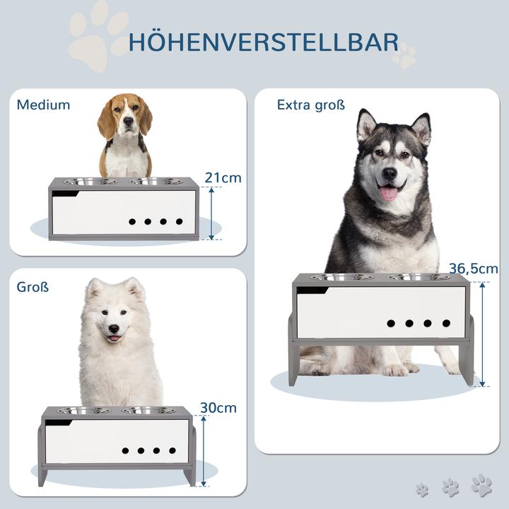 Actual product image PawHut Hundenapf MDF, Stahl Grau (2 l)
