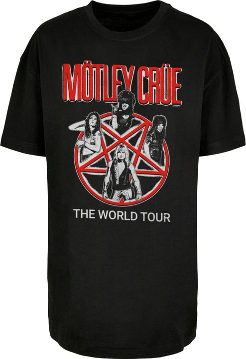 Actual product image Merchcode Ladies Motley Crue - Vintage World Tour Oversized Boyfriend Tee - 138419 (M)
