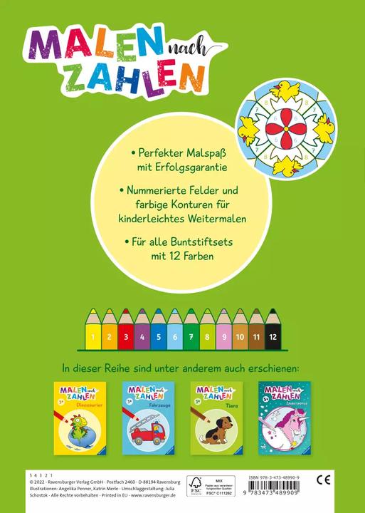 Image du produit Ravensburger Peinture en chiffres à partir de 3 ans Mandalas de Pâques - 24 motifs - livre de coloriage pour